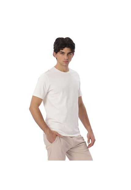 Camisa Para Hombre Unicolor Manne Manga Corta Blanca