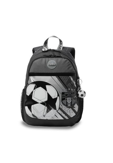 Morral Para Niño Champion Pequeño Gris Con Diseño De Fútbol