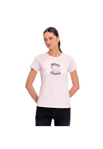 Camiseta Estampada Para Mujer Prime Manga Corta Rosada Totto