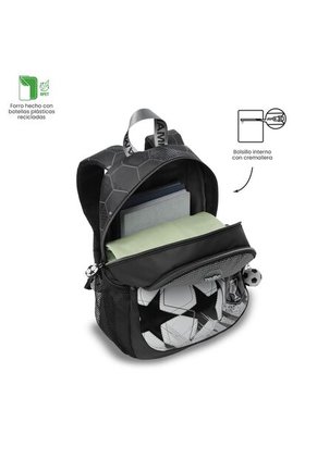 Morral Para Niño Champion Pequeño Gris Con Diseño De Fútbol