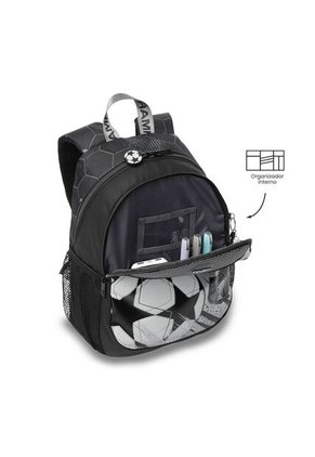 Morral Para Niño Champion Pequeño Gris Con Diseño De Fútbol