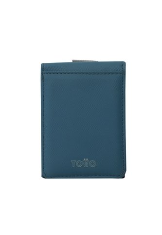 Billetera Dual Grande Con RFID Blocker Azul Totto