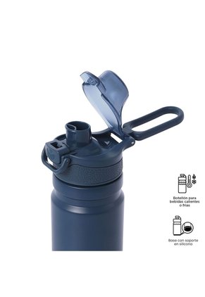 Termo Para Agua Con Tapa Intercambiable Flux 750 Ml Azul