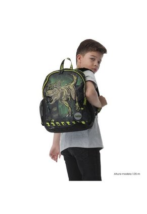 Morral Para Niño Dino Rock Mediano Verde