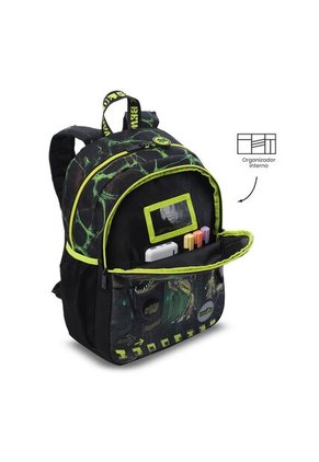 Morral Para Niño Dino Rock Mediano Verde
