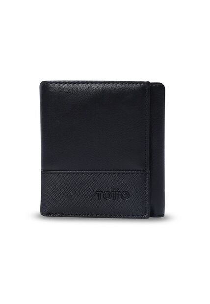 Billetera Para Hombre Saffiano Aqi Con RFID Blocker Negra