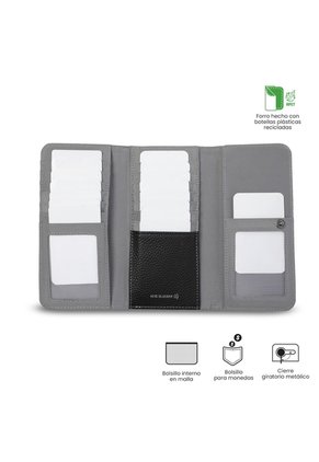 Billetera Mujer Smooth Grande Con RFID Blocker Negra
