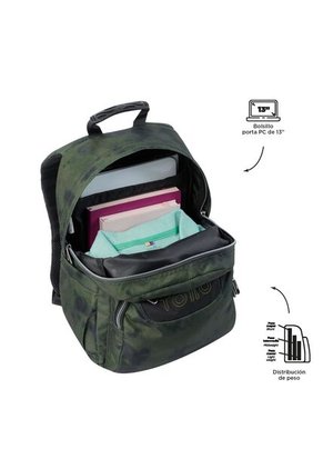 Morral Juvenil Porta PC 13" Gommas Verde