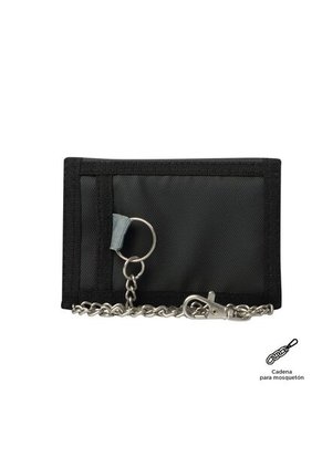 Billetera Contrast Chain Con RFID Blocker Negra