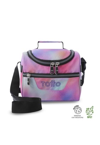 Lonchera Térmica Para Mujer Pizarra Glitter Mediano Rosada Totto