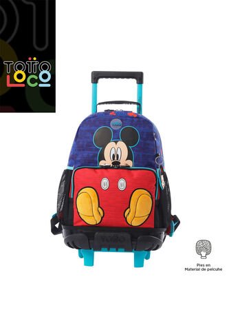 Morral Con Ruedas Niño Mickey Mediano Azul Totto