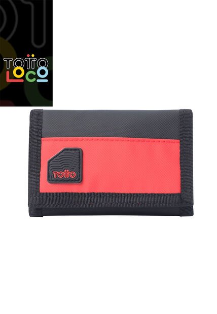 Billetera Contrast Mee Con RFID Blocker Negra/Roja Mediana