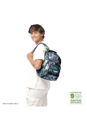 Morral Juvenil Porta PC 13" Gommas Negro