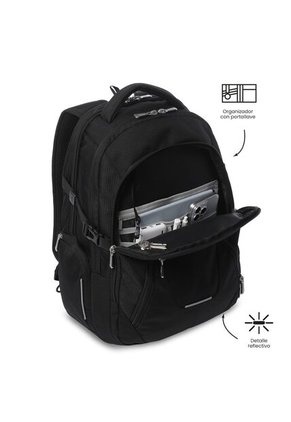 Morral Táctico Porta PC 16" Polixan 3.0 Negro Hombre