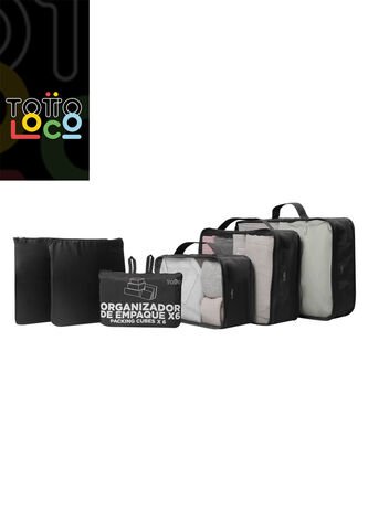 Organizador De Viaje Packing Cube X 6 Negro Totto