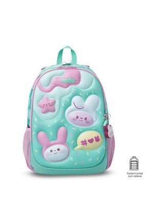 Morral Para Niña Bunny Pump Grande Verde Con Conejos