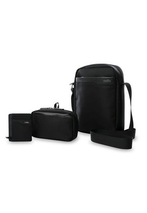 Kit De Regalo Kano Bolso Para Hombre + Multiuso + Portadocumento Negro