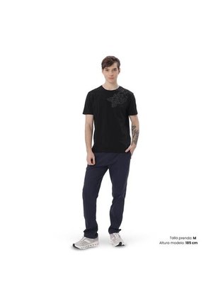 Camiseta Estampada Para Hombre Atena Manga Corta Negra