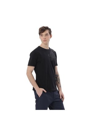 Camiseta Estampada Para Hombre Atena Manga Corta Negra