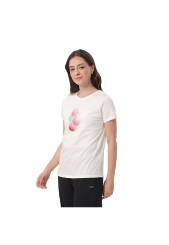 Camiseta Estampada Para Mujer Dusti Manga Corta Blanca Totto