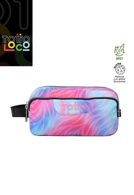 Cartuchera Mujer Agapec Glitter Rosado