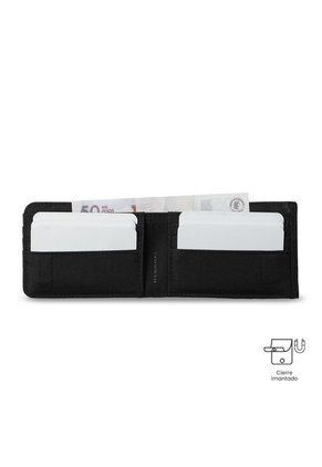 Billetera Hombre Wood 2 Grande Con RFID Blocker Negra