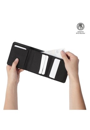 Billetera Hombre Wood 2 Grande Con RFID Blocker Negra
