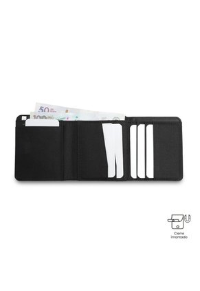 Billetera Hombre Wood 2 Grande Con RFID Blocker Negra