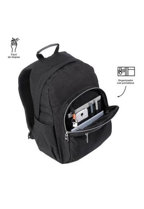 Morral Juvenil Porta PC 14" Acuarela Negro