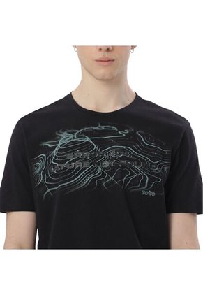 Camiseta Estampada Para Hombre Atena Manga Corta Negra