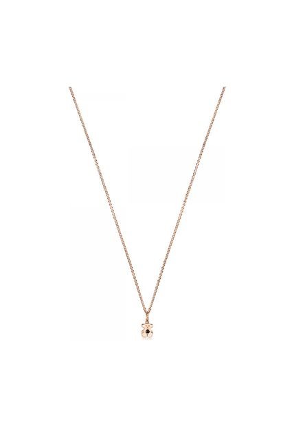 Collar Real Sisy De Plata Vermeil Rosa Con Onix