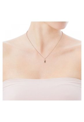 Collar Real Sisy De Plata Vermeil Rosa Con Onix