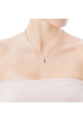 Collar Real Sisy De Plata Vermeil Rosa Con Onix