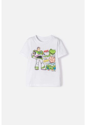 Camiseta Toy Story Manga Corta Blanco Para Niño 2T A 5T 5T