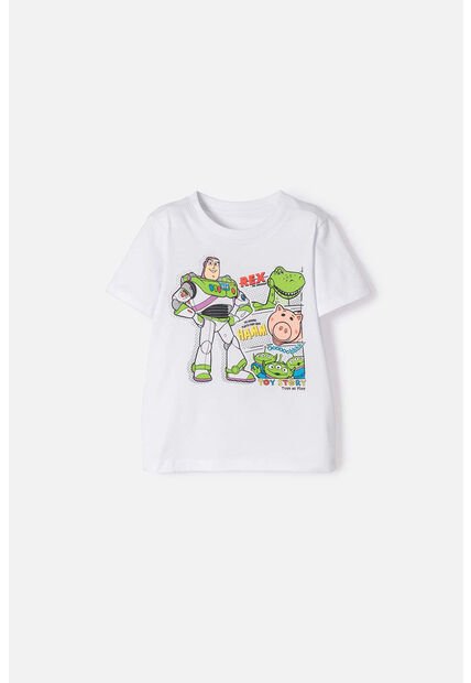 Camiseta Toy Story Manga Corta Blanco Para Niño 2T A 5T 3T