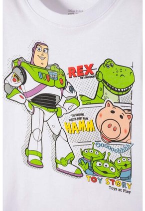 Camiseta Toy Story Manga Corta Blanco Para Niño 2T A 5T 4T