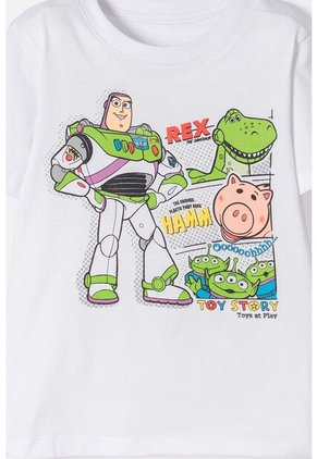 Camiseta Toy Story Manga Corta Blanco Para Niño 2T A 5T 4T