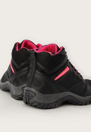 Bota Outdoor Negro-Fucsia-Gris Trak