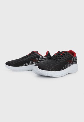 Tenis Lifestyle Negro-Blanco-Plateado-Rojo TREME Speed
