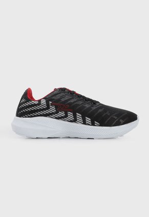 Tenis Lifestyle Negro-Blanco-Plateado-Rojo TREME Speed