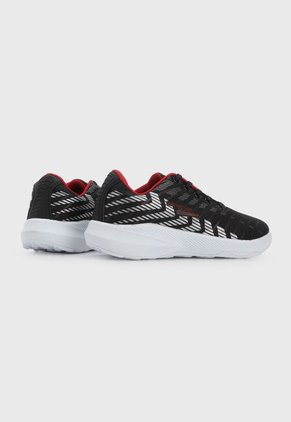 Tenis Lifestyle Negro-Blanco-Plateado-Rojo TREME Speed