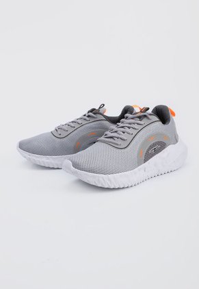 Tenis Lifestyle Gris-Blanco-Naranja TREME Juger