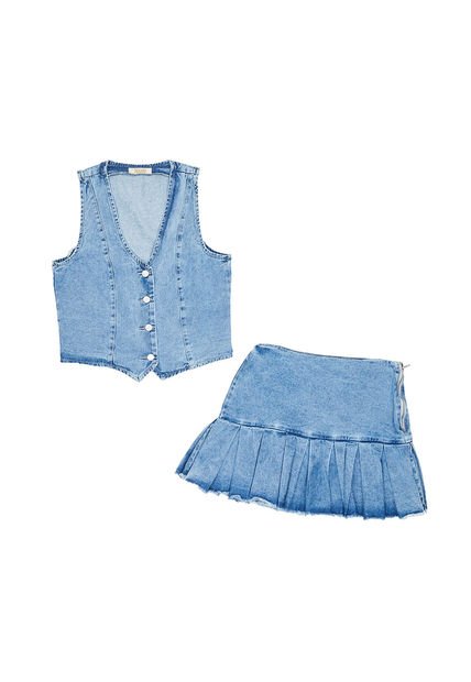 FALDA TRIVASSI MUJER 14544 AZUL CLARO Talla L