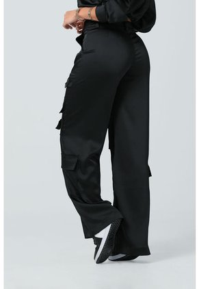 Pantalón Cargo Satinado Negro - Trucco's