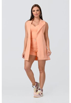 Set En Short Blazer Y Blusa Coral - Trucco's