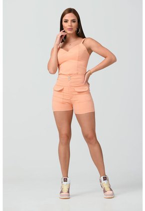 Set En Short Blazer Y Blusa Coral - Trucco's