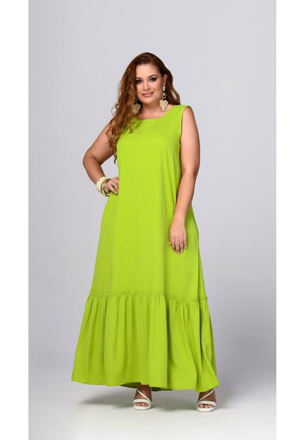 Vestido Largo Verde Trucco's Plus Size