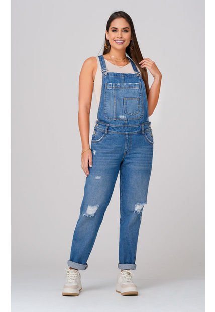 Overol Oversize Color Azul Medio Marca Trucco's