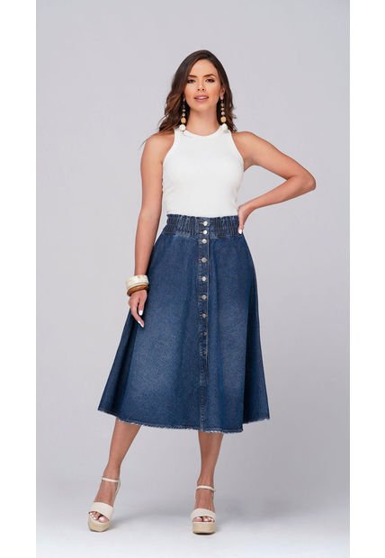 Falda Midi Azul Oscuro Trucco's