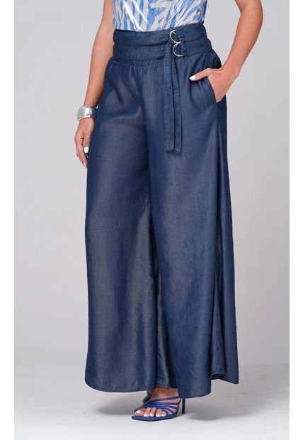 Pantalón Palazzo Color Azul Oscuro Marca Trucco's